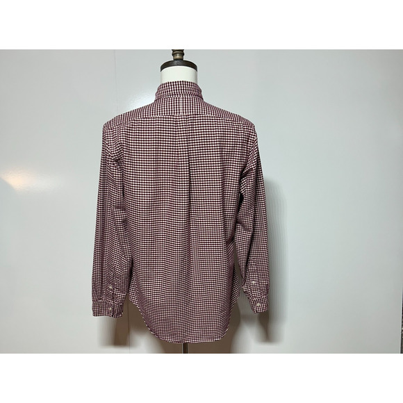 Ralph Lauren Shirt Mens Large Red White Gingham Plaid Custom Fit Long Sleeve - Picture 3 of 10